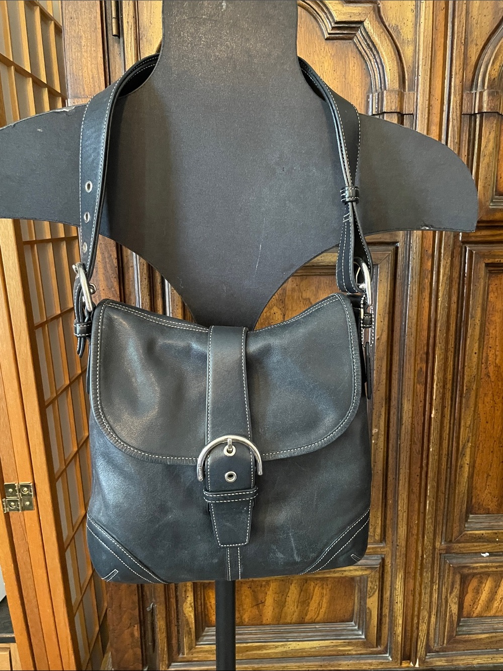 Vintage Black Leather Y2K 9480 Coach SoHo Shoulder Bag